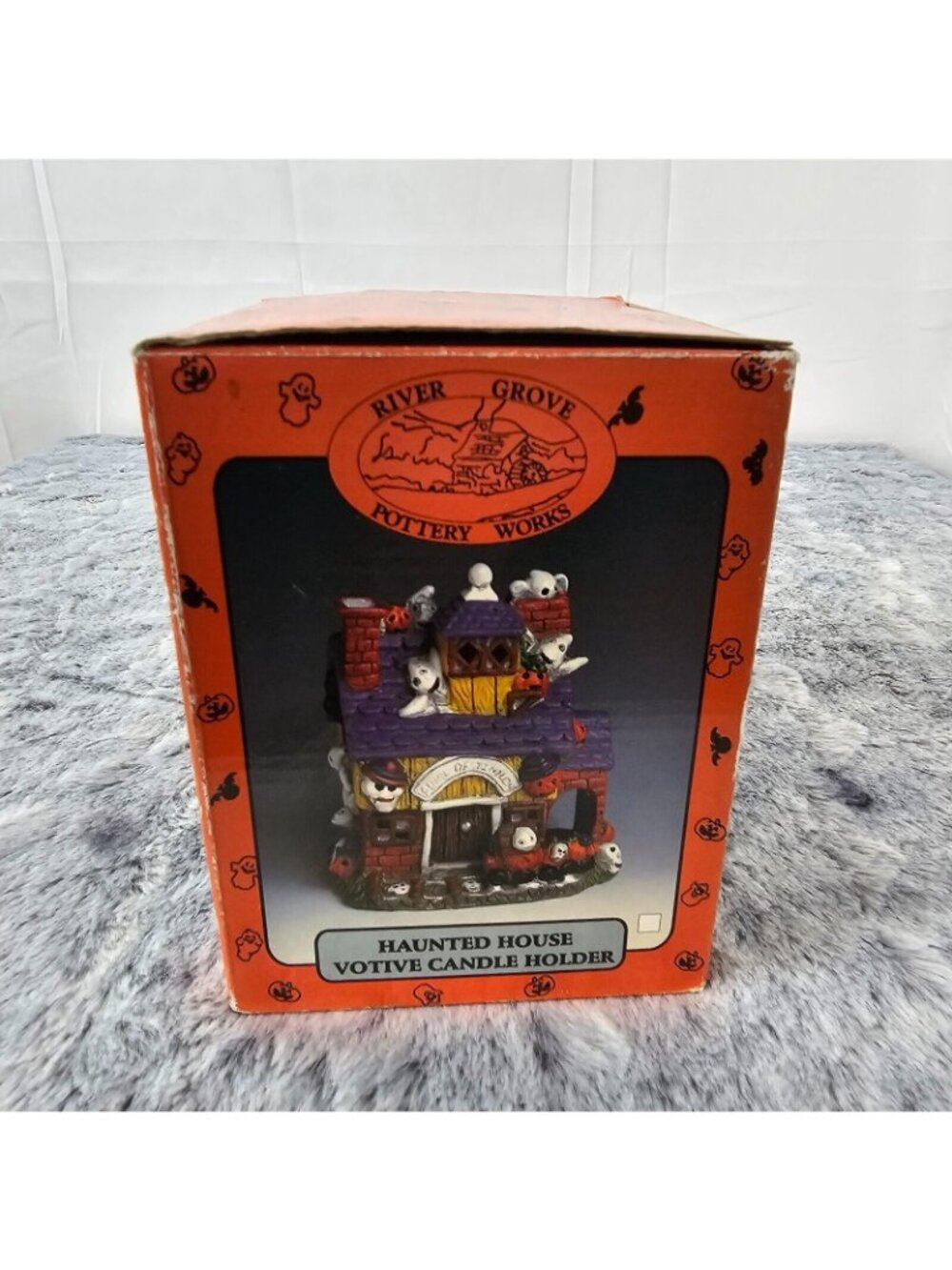 Vintage Halloween Haunted House Candle Tea Votive Holder Village Decor - Picture 5 of 12
